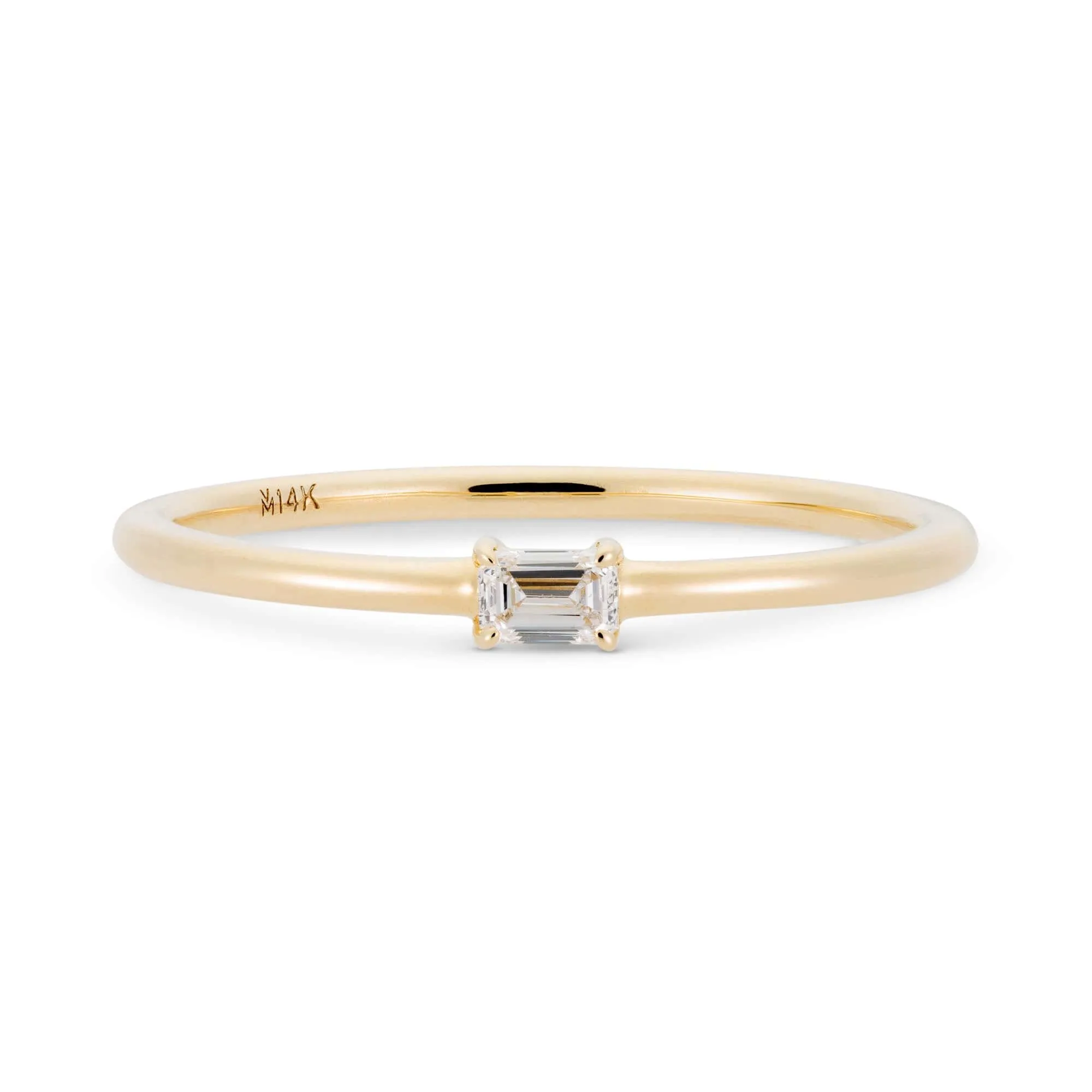 Ready to Ship - Emerald-Cut Diamond Stacking Ring (Size 8)