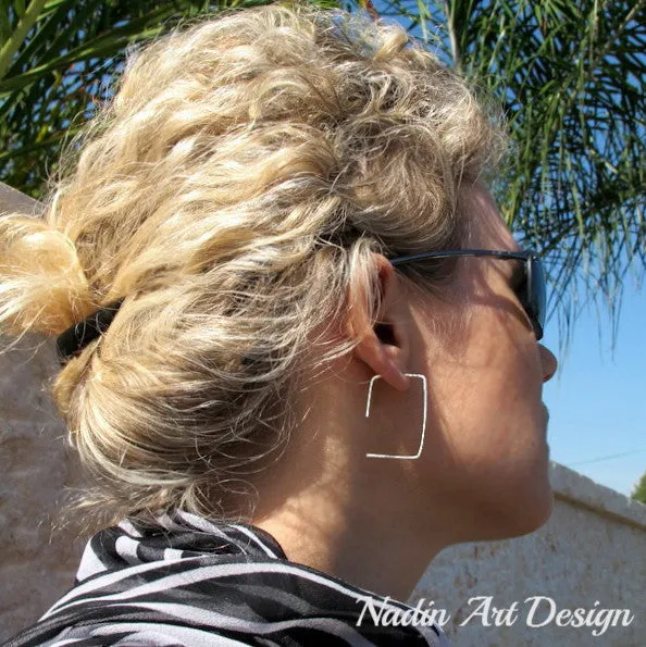 Rectangle Hoop Earrings
