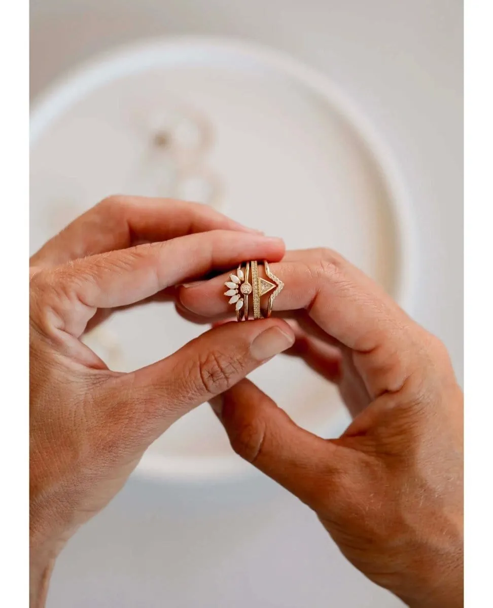 Restocking Ring Stacked Triangle