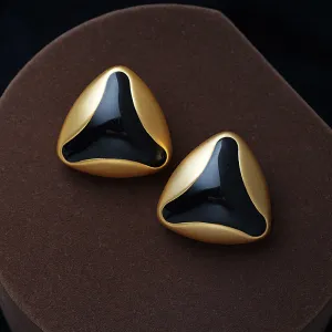 Retro Metal Stud Earrings Enamel Geometric irregularity for Women Jewerly