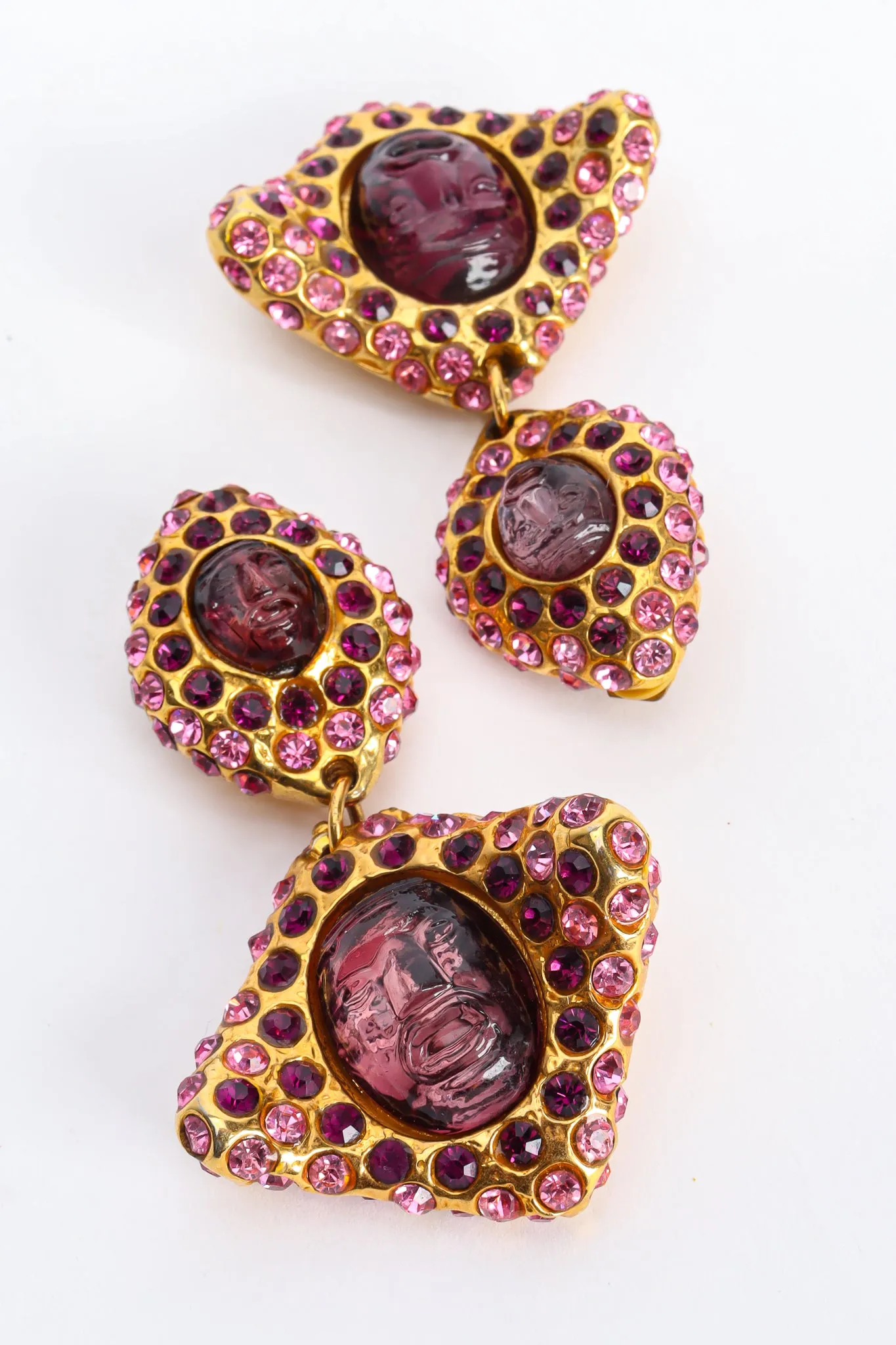 Rhinestone Face Earrings