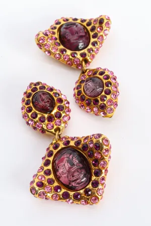 Rhinestone Face Earrings