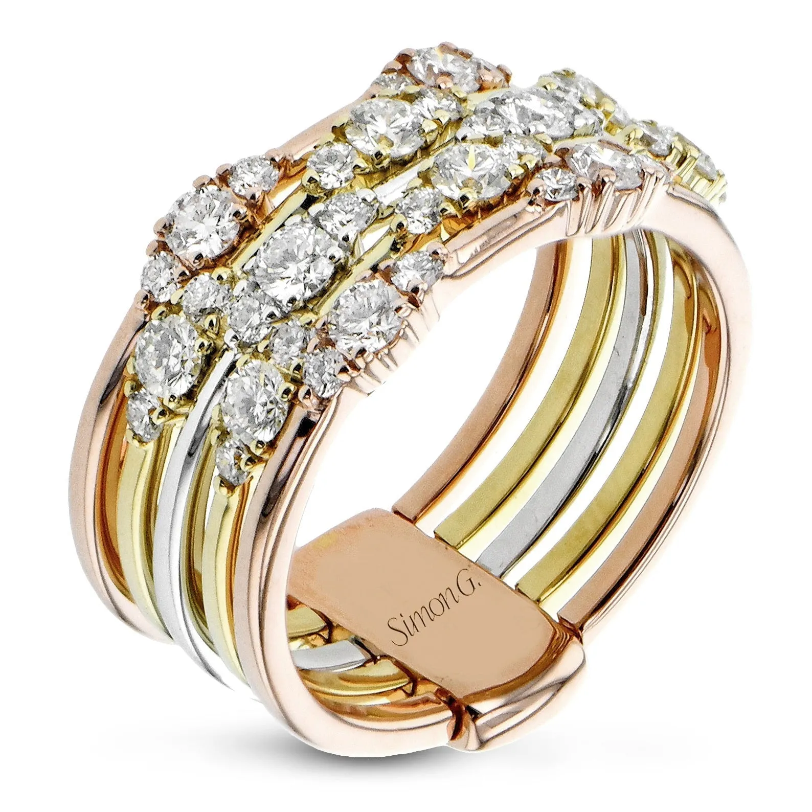 Right Hand Ring In 18k Gold With Diamonds