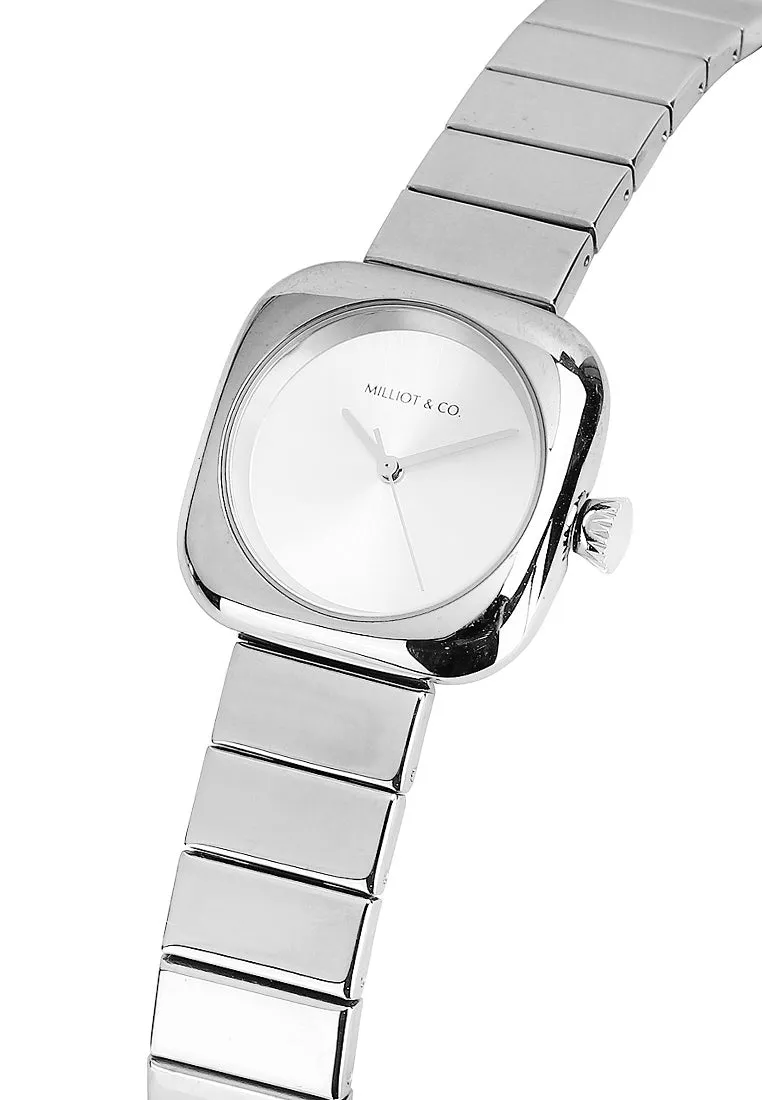 Riley Silver Stainless Steel Analog Watch (Silver)