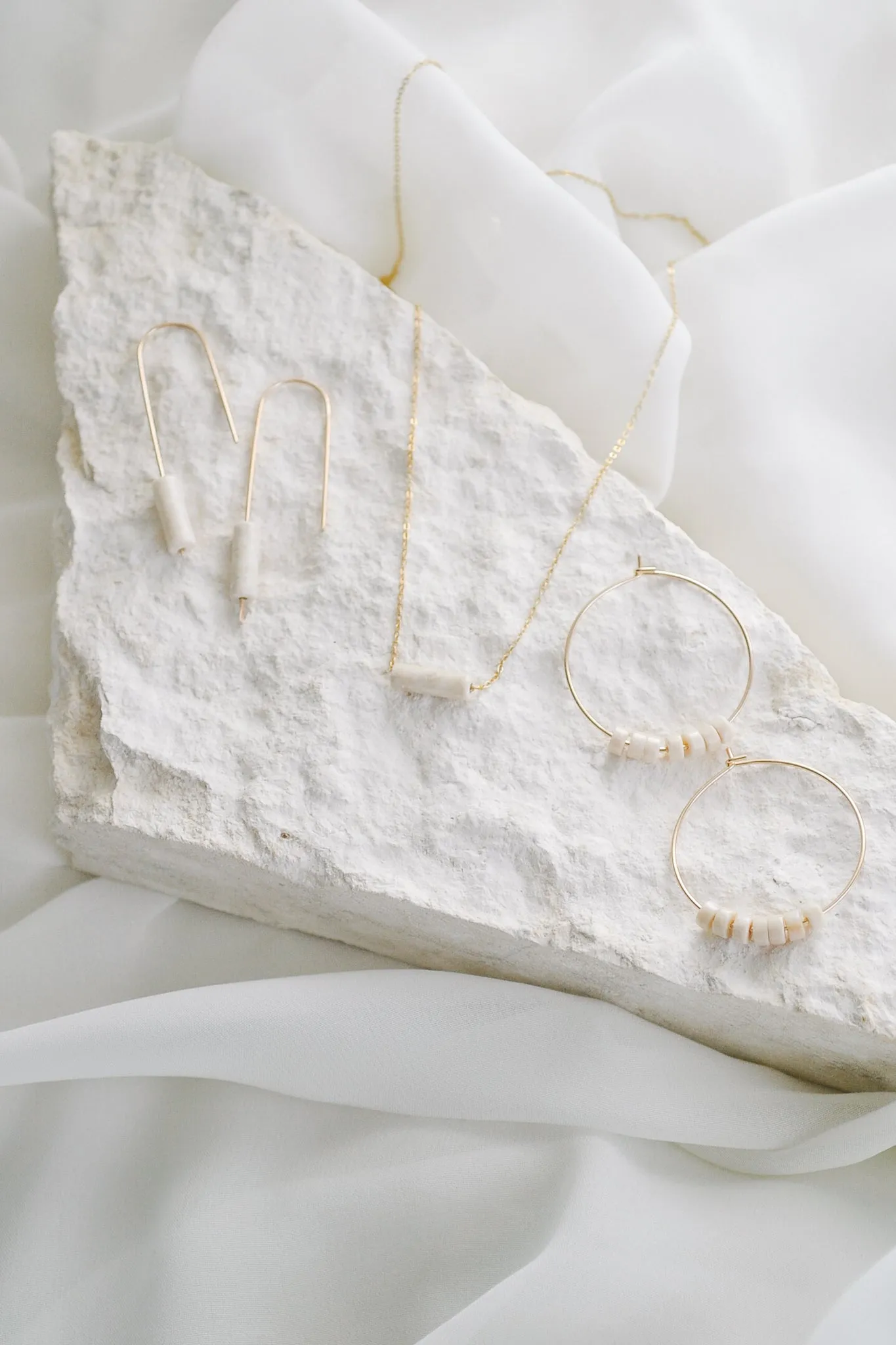 Riverstone Bead Threader Earrings