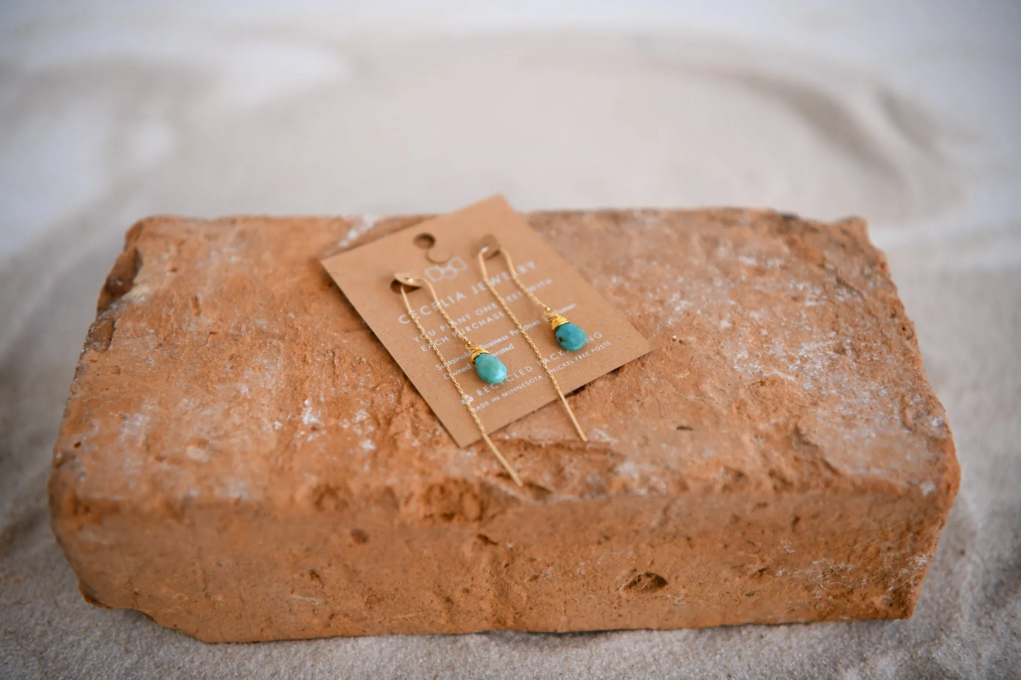 Roaming Spirit Gold-Plated Gemstone Threader Earrings