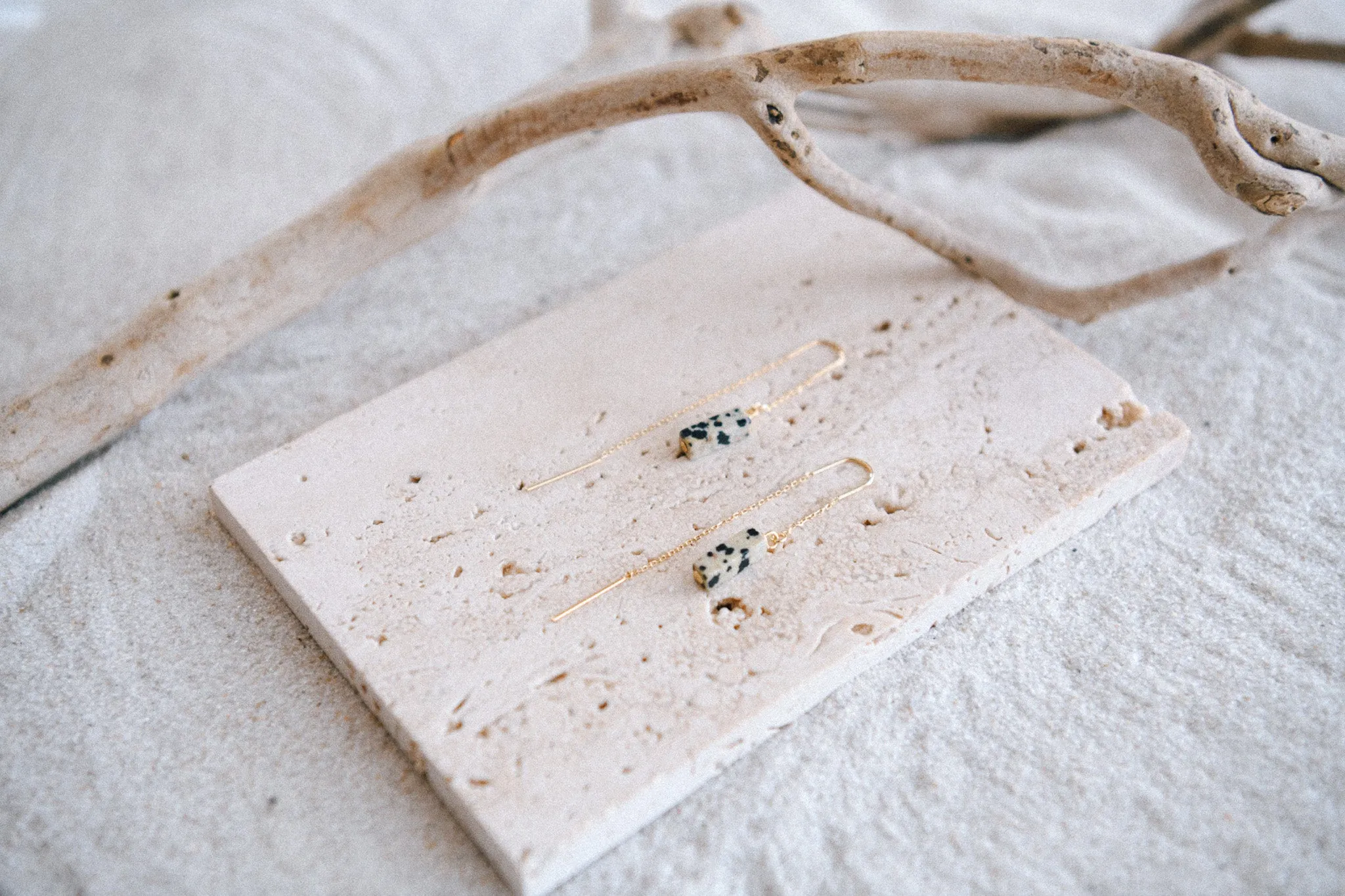 Roaming Spirit Gold-Plated Gemstone Threader Earrings