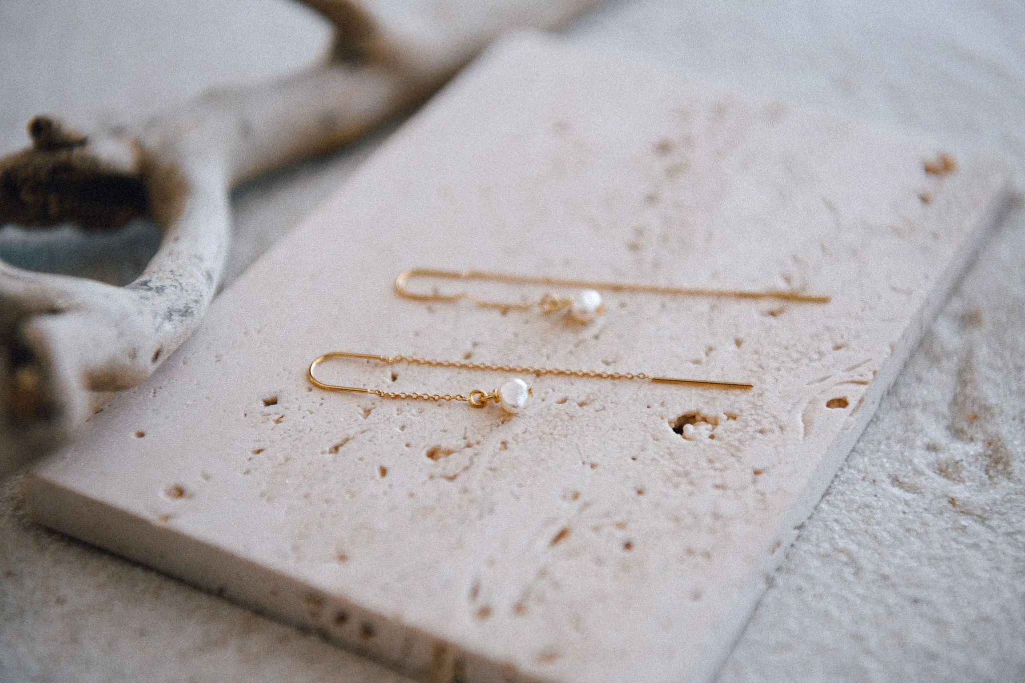 Roaming Spirit Gold-Plated Gemstone Threader Earrings