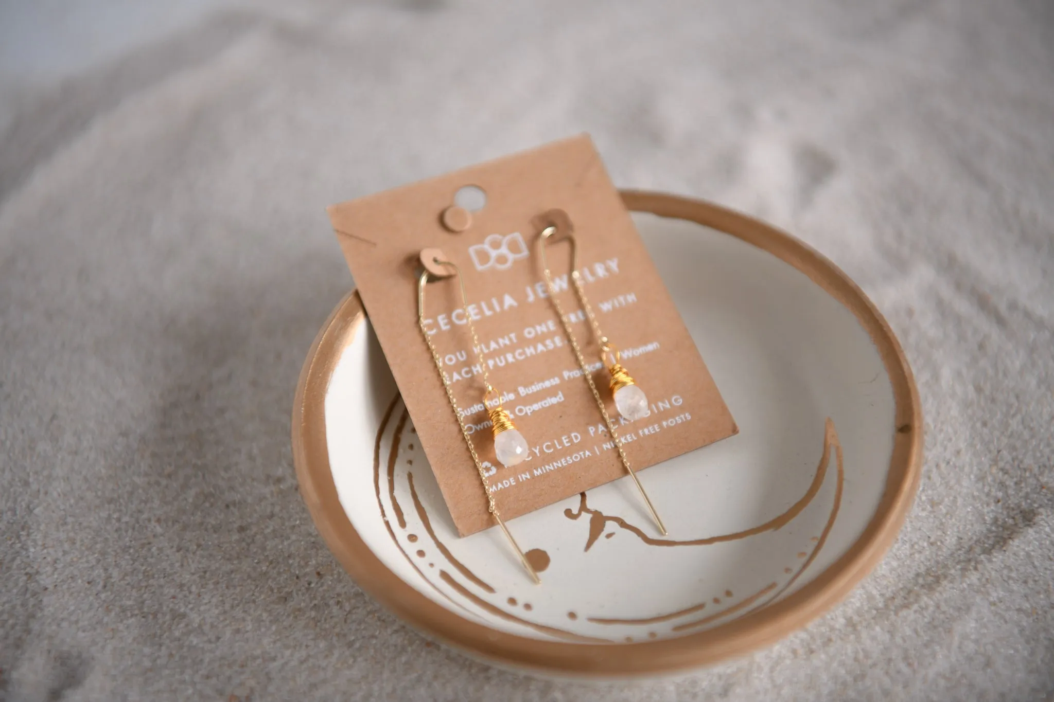 Roaming Spirit Gold-Plated Gemstone Threader Earrings