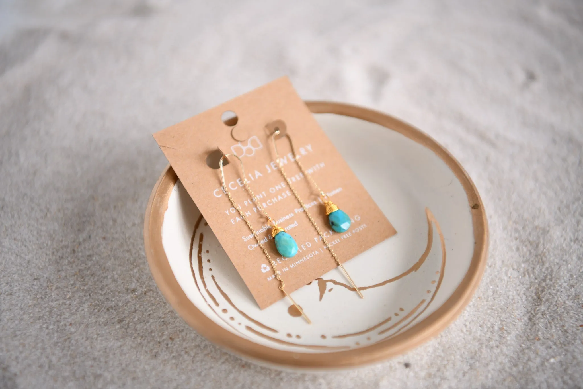 Roaming Spirit Gold-Plated Gemstone Threader Earrings