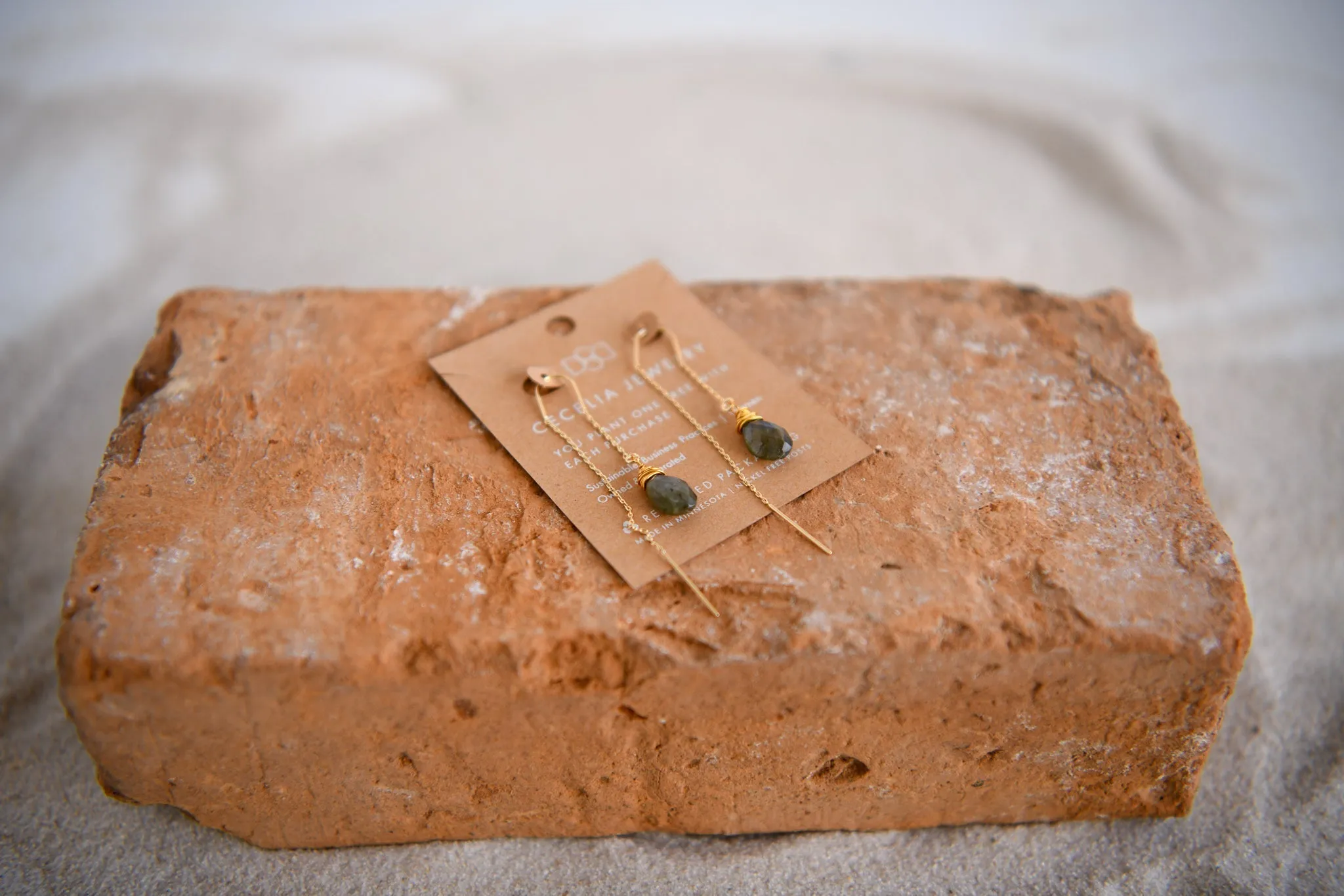 Roaming Spirit Gold-Plated Gemstone Threader Earrings