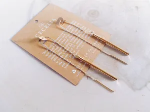 Roaming Spirit Gold-Plated Pendant Threader Earrings