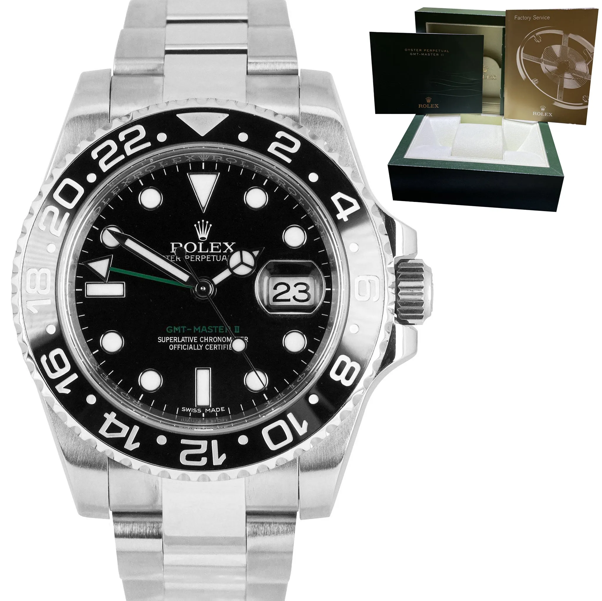 Rolex GMT-Master II Stainless Steel Black 40mm Ceramic Watch 116710 LN BOX