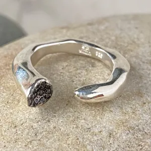 Rosa Maria Briza Silver Ring w/Black Diamonds