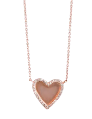 Rose Gold Heart & Diamond Necklace