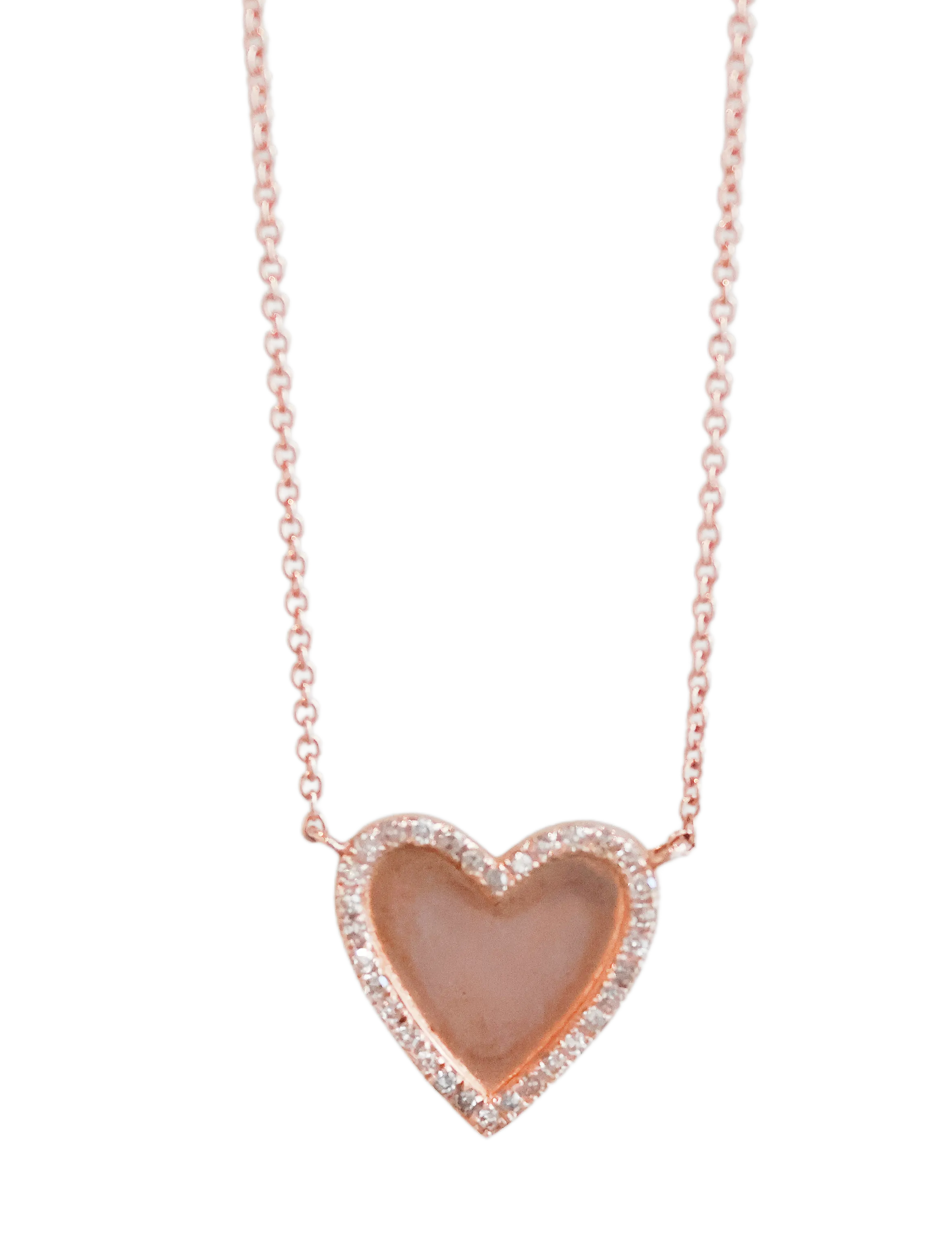Rose Gold Heart & Diamond Necklace
