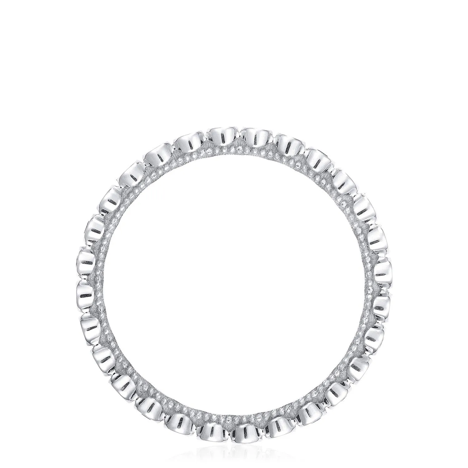 Round Bezel Droplet Wedding Band with Sapphire