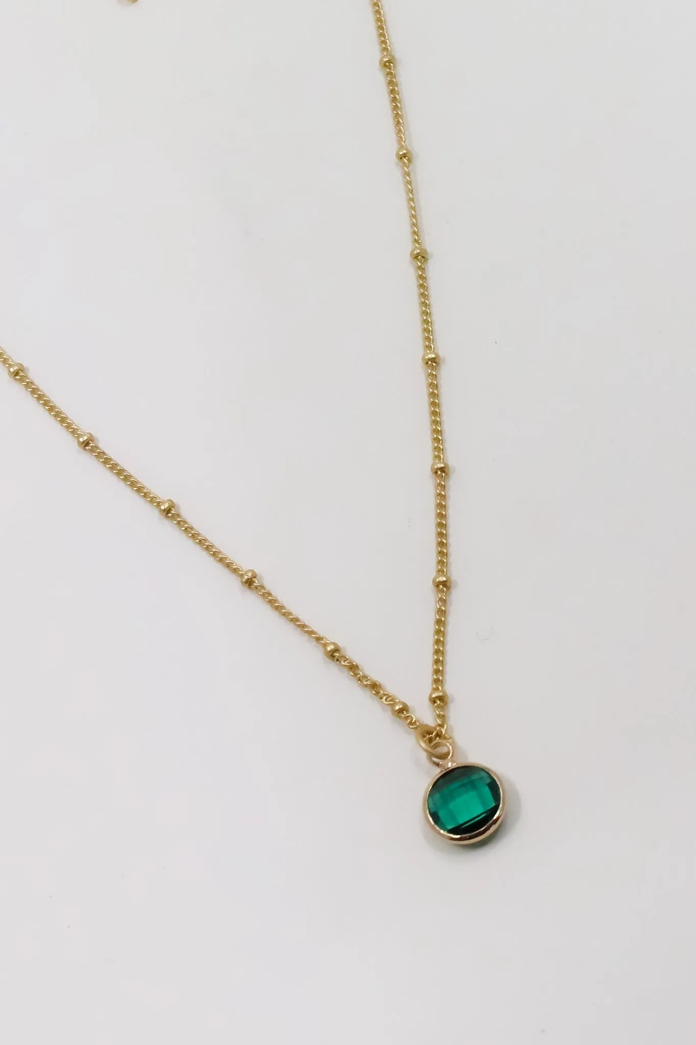 Round Faceted Sea Green Glass Pendant