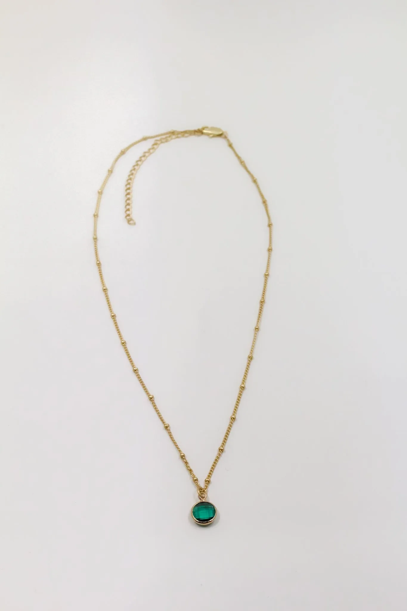 Round Faceted Sea Green Glass Pendant