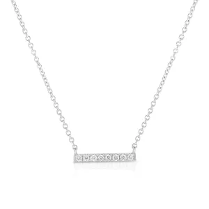 Sabel Collection 14K White Gold Diamond Bar Necklace