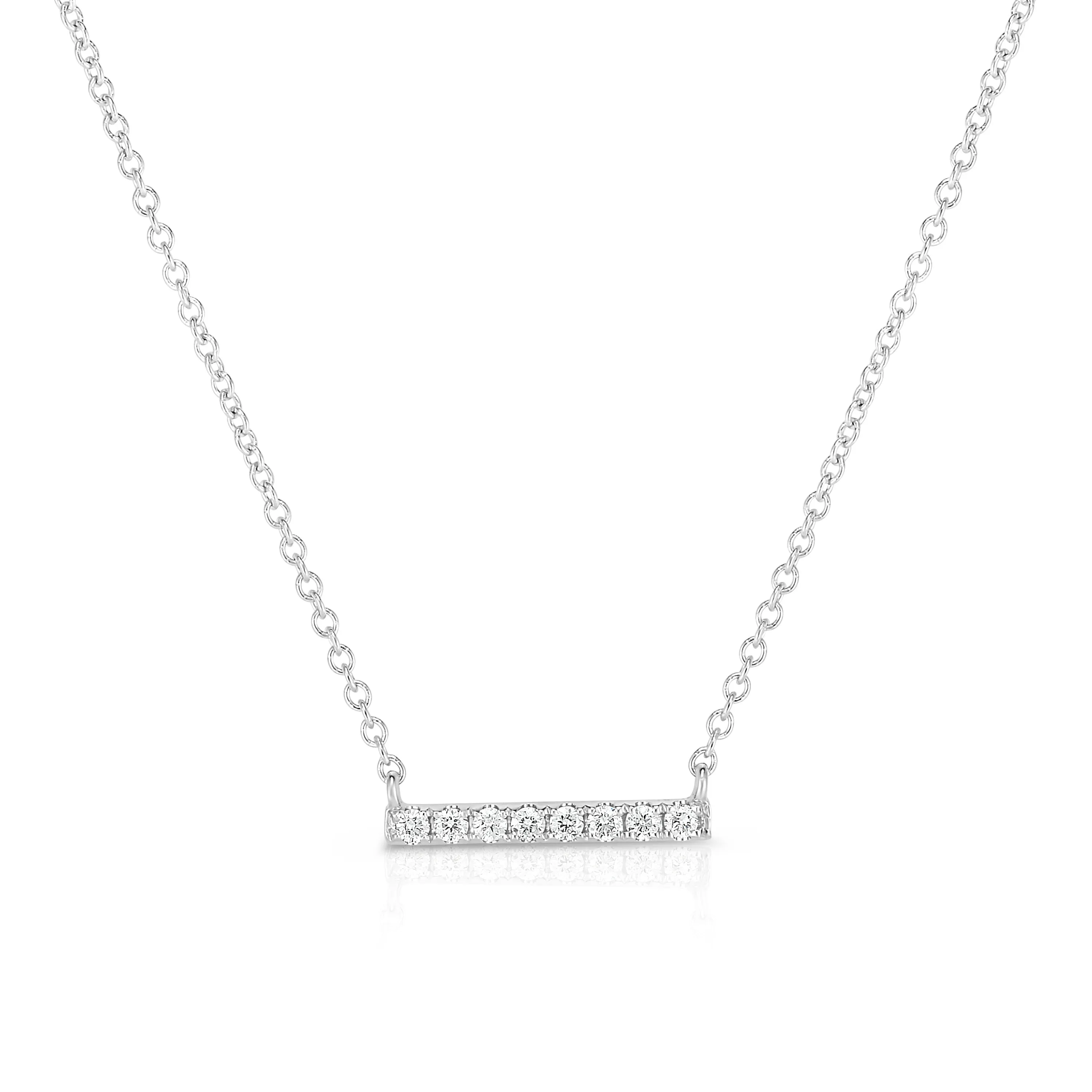 Sabel Collection 14K White Gold Diamond Bar Necklace