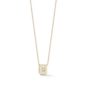 Sadie Pearl Double Diamond Baguette Necklace in Yellow Gold