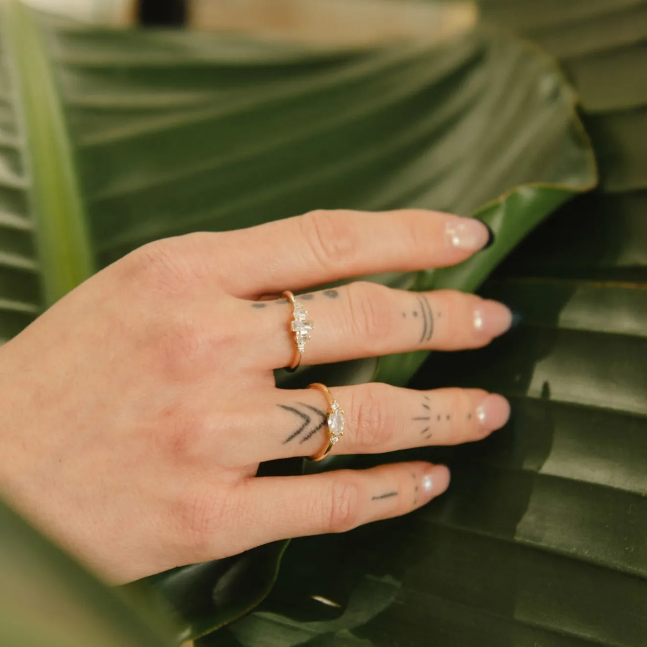 SALE - Triple CZ Centered Oval Ring