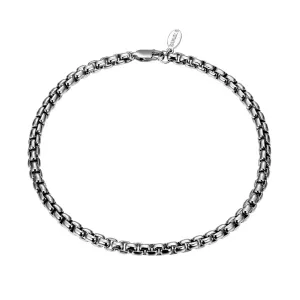Samuel B. Rhodium Sterling Silver Round Box Chain Bracelet