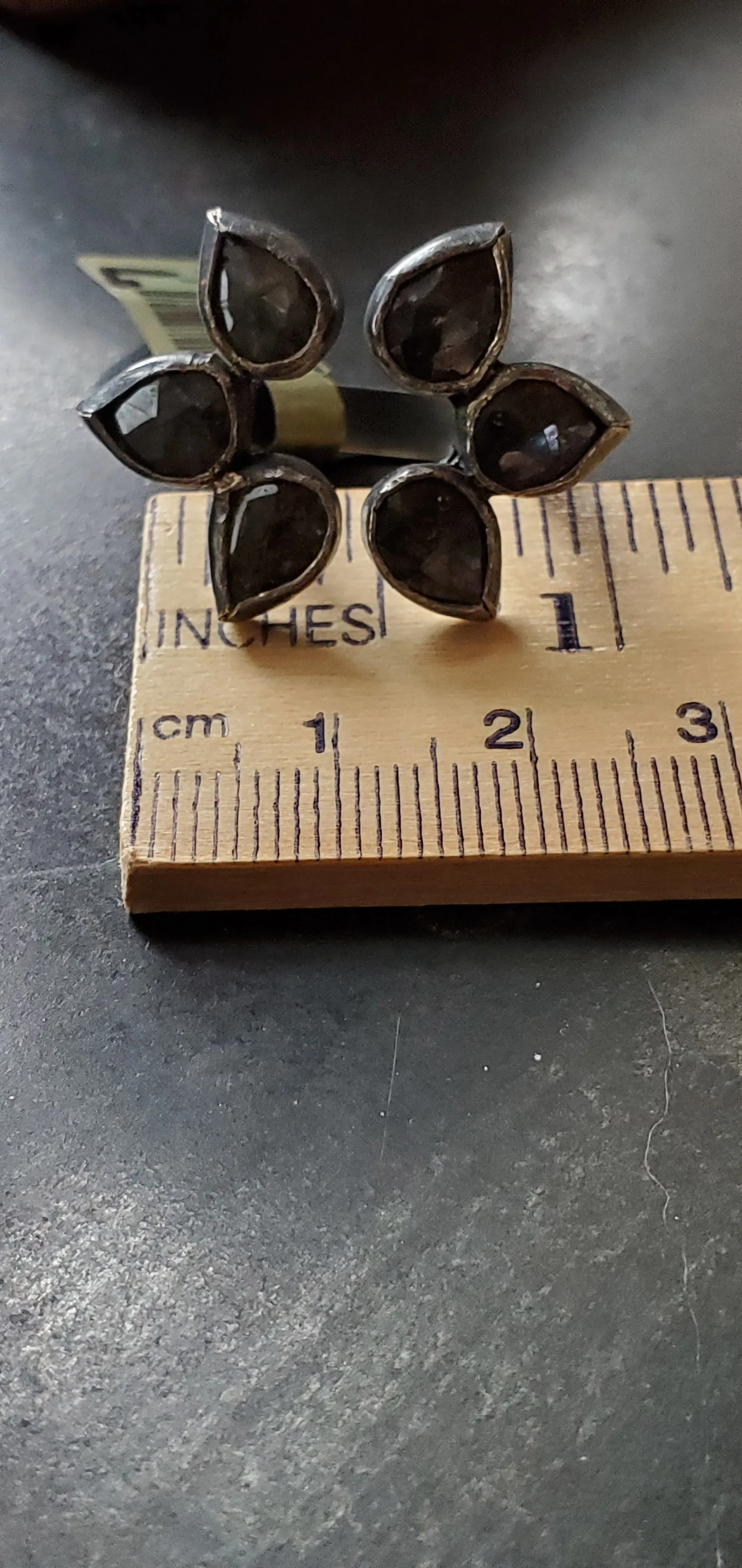 Sasha Walsh Floral Silverite Open Ring