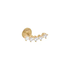 Scattered Solitaire CZ Threaded Stud Earring 14K