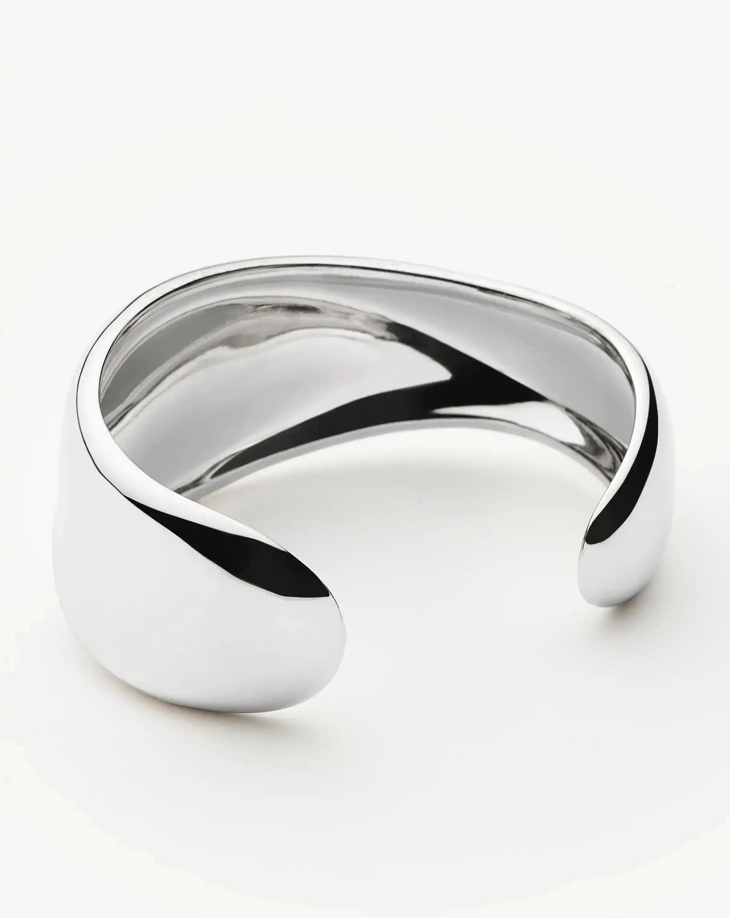 Sculptural Molten Cuff Bracelet | Silver Plated