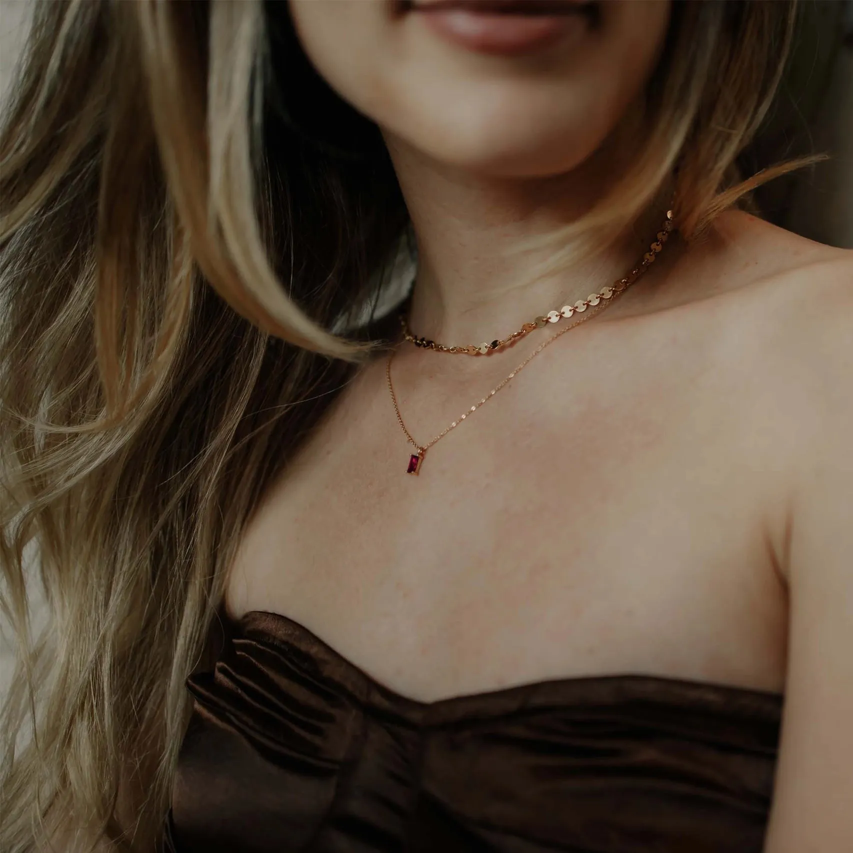 Selena Tiny Emerald Cut Necklace - 14k Gold Filled