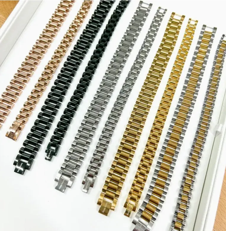 Semi-Precious Pave Gold Filled Adjustable Bracelets | 7.5- 1.0 cm Band Thickness