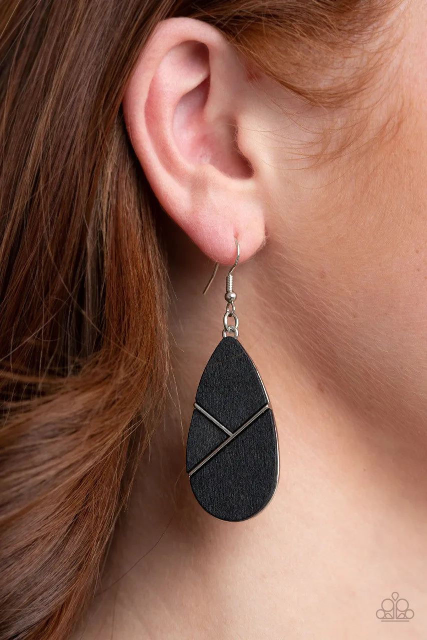 Sequoia Forest Black Paparazzi Earrings