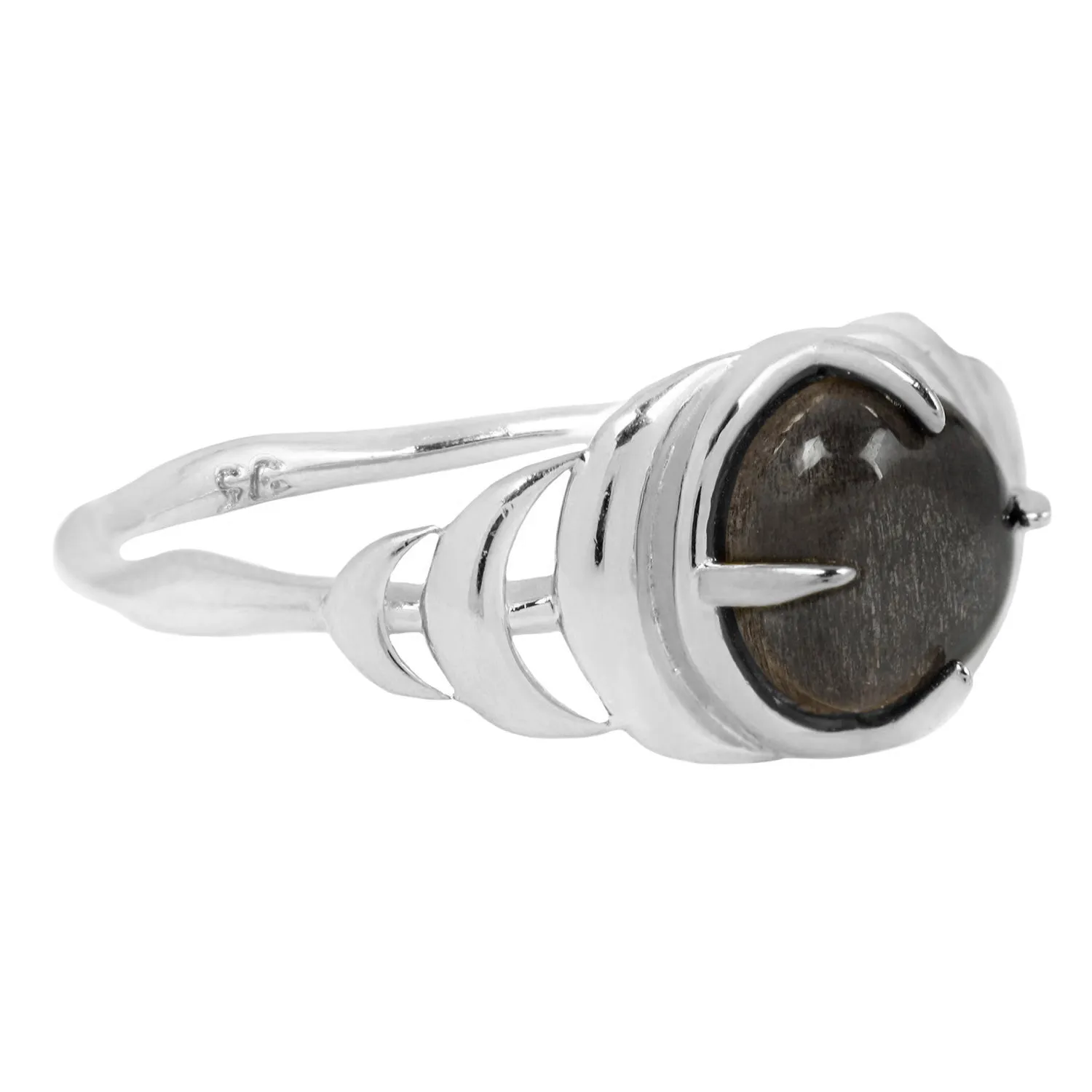 Seven Moons Ring in Black Moonstone