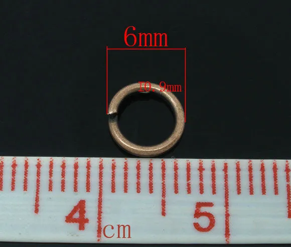 Sexy Sparkles 1000 Pcs Bronze Tone Open Jump Rings Findings 0.9x6mm