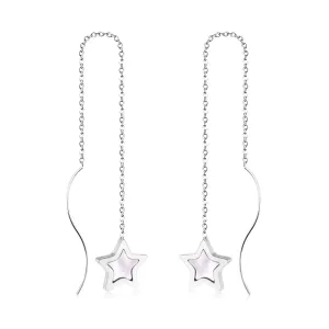 Shell & Silver-Plated Star Ear Threader