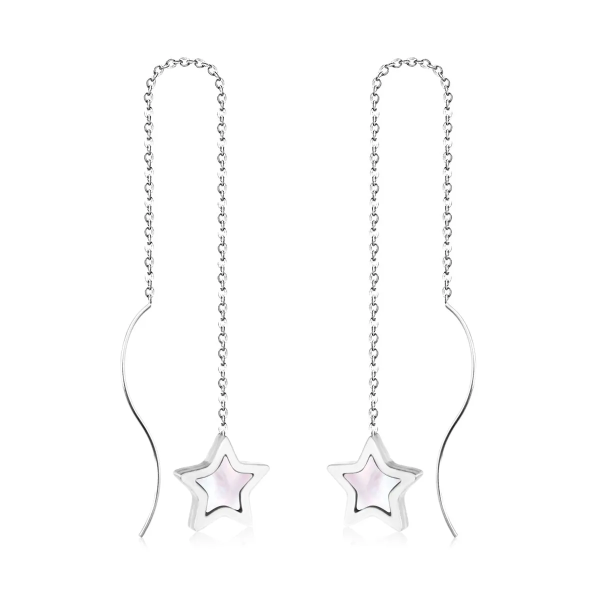 Shell & Silver-Plated Star Ear Threader