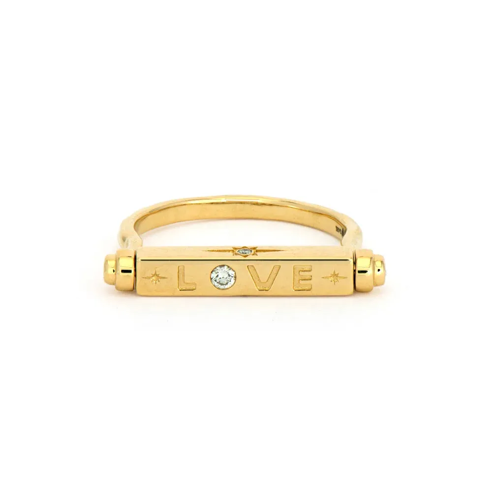 Show Your Love Engraved Narrow Flip Ring