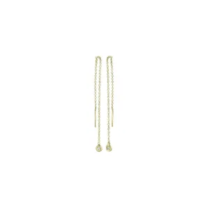 Shy Creation Threader Earrings with Bezel Diamond