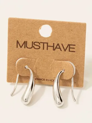 Silver Dipped Long Tear Threader Dangle Earrings
