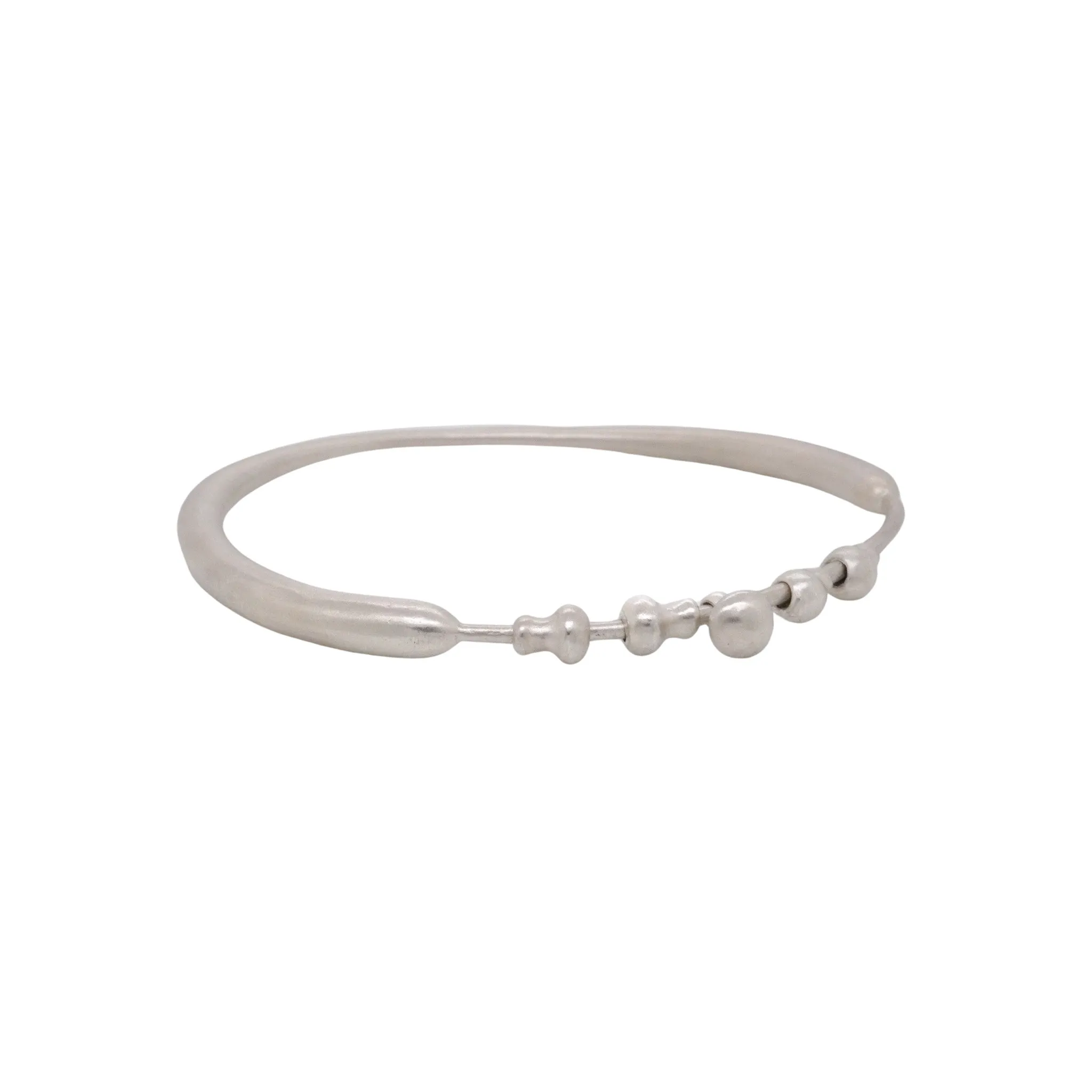 Silver Movable Beads Bangle