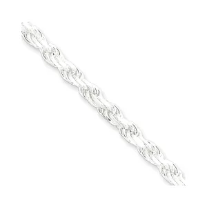 Silver Polished D.C 3.50-mm Solid Rope Chain
