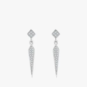 Simple Geometric CZ Earrings in 925 Silver