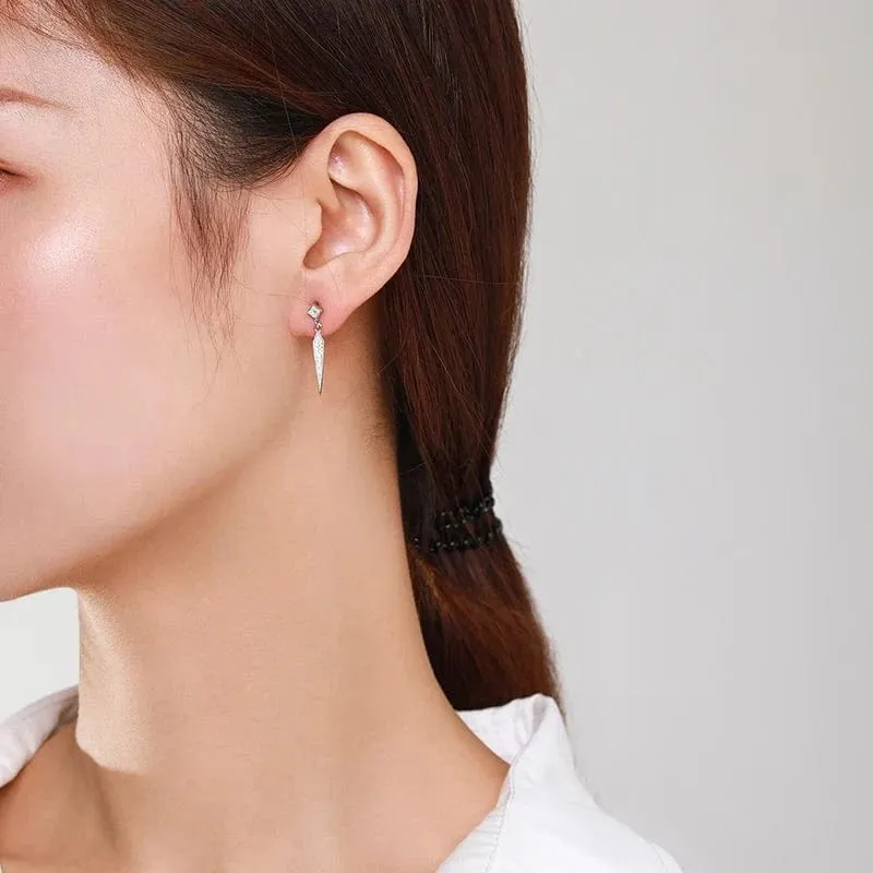 Simple Geometric CZ Earrings in 925 Silver