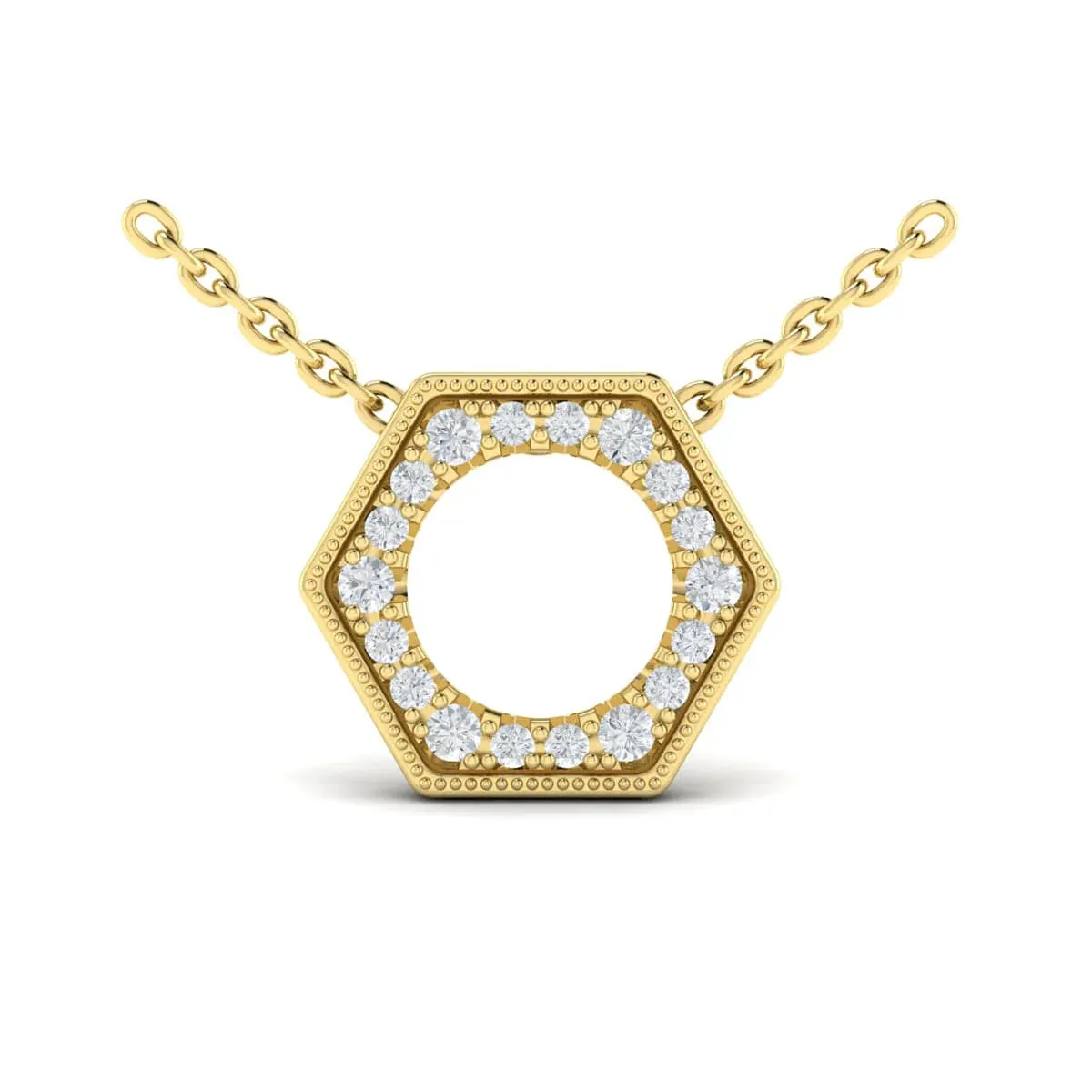 Sincerely, Springer's by Vlora 14k Yellow Gold Diamond Open Honeycomb Pendant