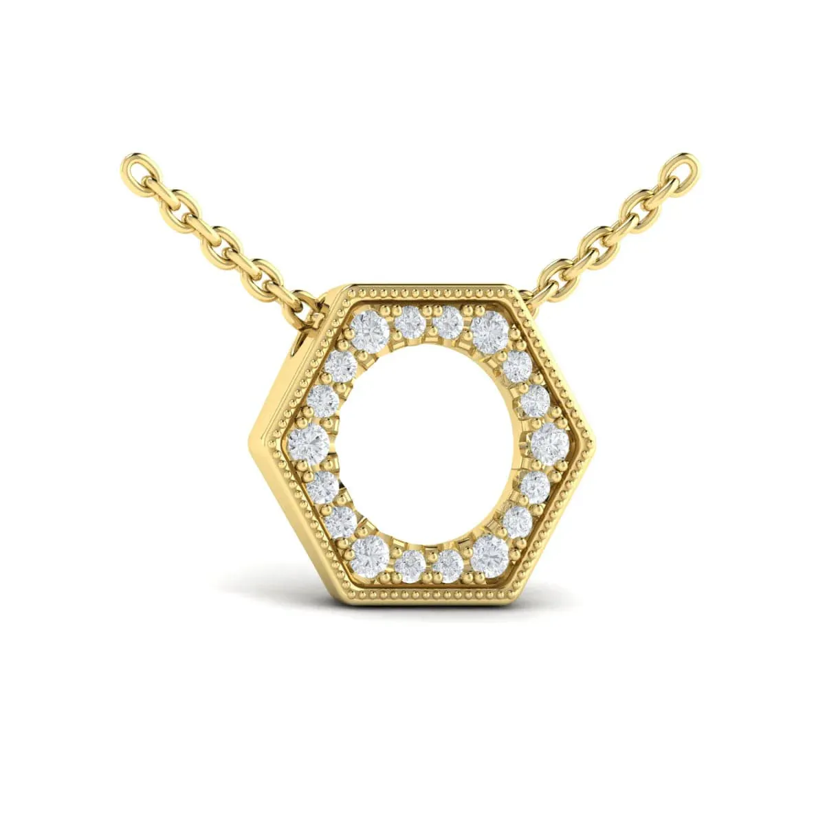 Sincerely, Springer's by Vlora 14k Yellow Gold Diamond Open Honeycomb Pendant