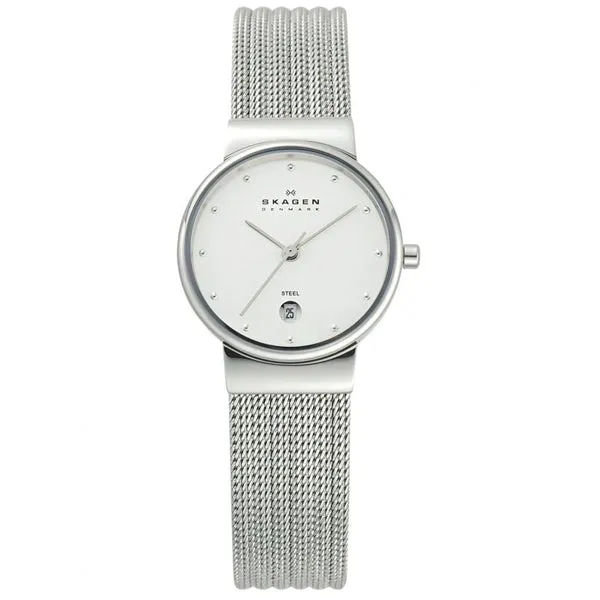 Skagen Ancher Silver Mesh Bracelet Silver Dial Quartz Watch for Ladies - SKW 355SSS1