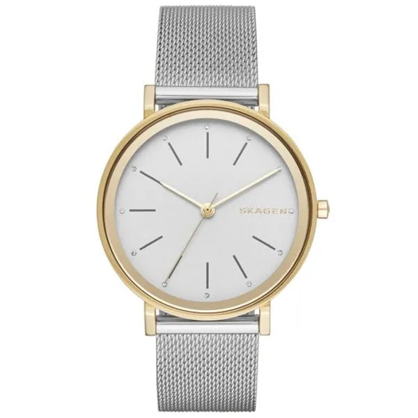 Skagen Hald Silver Mesh Bracelet White Dial Quartz Watch for Ladies - SKW2508