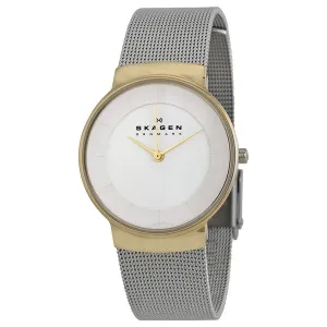 Skagen Klassik Silver Mesh Bracelet White Dial Quartz Watch for Ladies - SKW2076